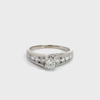 14K White Gold Diamond Bypass Ring