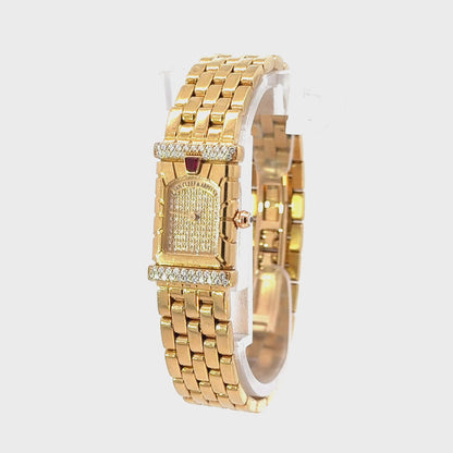 Van Cleef & Arpels 18K Yellow Gold Diamond & Ruby Bracelet Watch