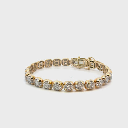 Vintage Yellow Gold Diamond Tennis Bracelet