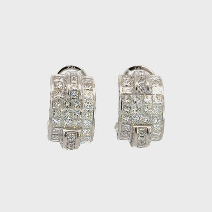Luxury 18K White Gold Diamond Hoop Earrings – Approx. 6.60 Carats