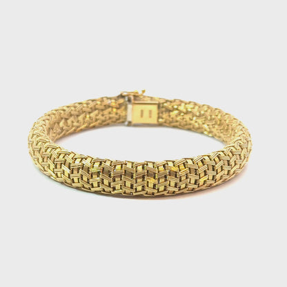 18K Yellow Gold Mesh Bracelet | Mid-Century 1950s