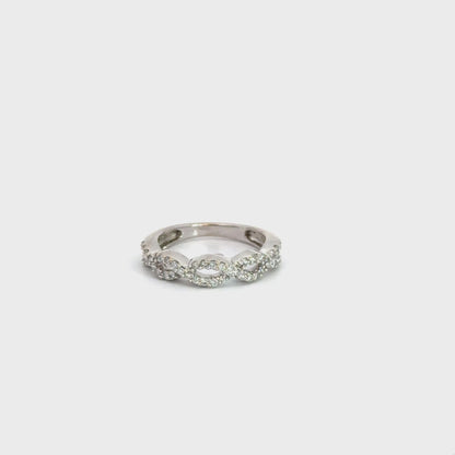14K White Gold Diamond Open-Loop Band