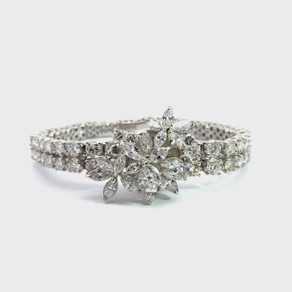 14K White Gold Lucien Piccard Diamond Watch–Bracelet