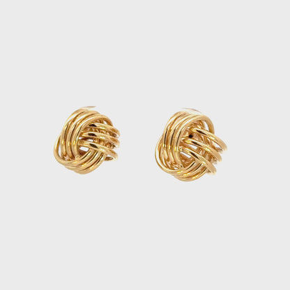 14K Yellow Gold Knot Stud Earrings