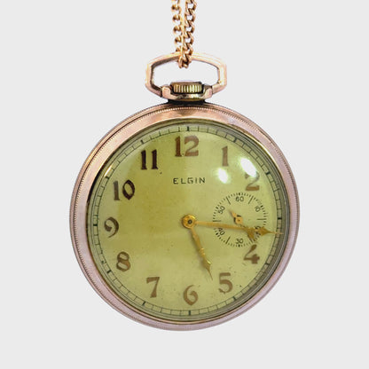 Vintage Elgin Pocket Watch – 15 Jewels – Gold Plated Case – Circa 1925–1940 – Art Deco / Early Mid-Century