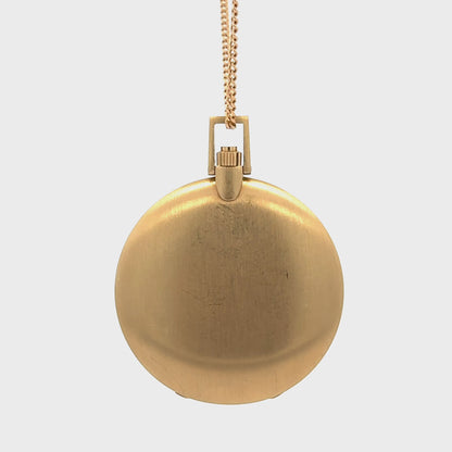 Mid Century Bucherer Satin- finished 18K Gold Pocket Watch