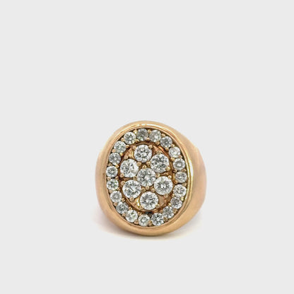 Vintage 14K Yellow Gold Large Diamond Men’s Ring