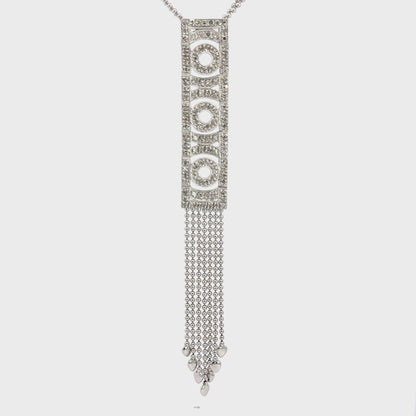 Diamond Tassel Pendant Necklace in 14K White Gold