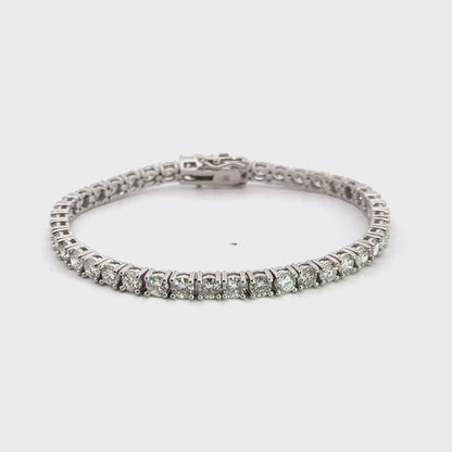 Classic 14K White Gold Lab Grown Diamond Tennis Bracelet Estate Jewelry