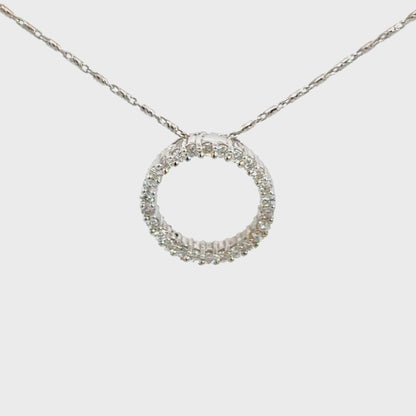 White Gold Elegant Circle Pendant