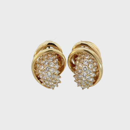 Jose Hess Sculptural Diamond Earrings in 14K Yellow Gold
