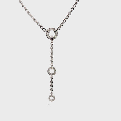 Di Modolo Diamond Lariat Necklace in 18K White Gold