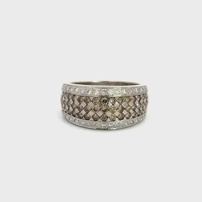 Le Vian Wide Chocolate Diamond Band Ring 14K White Gold