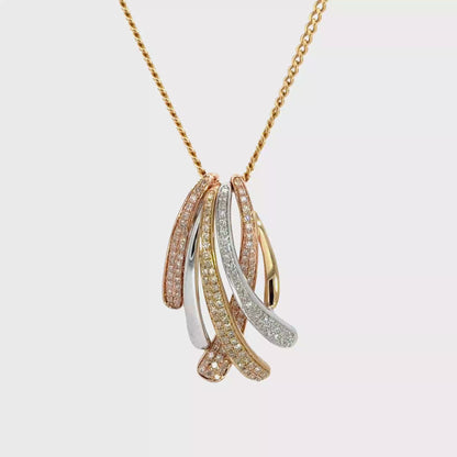 EFFY 14K Tri-Color Gold Diamond Ribbon Pendant & Earrings Set