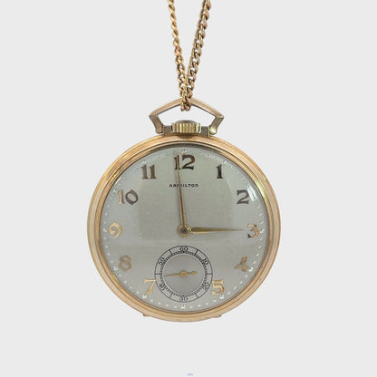 Hamilton 21 Jewel Pocket Watch – 14K Gold Filled – Mid-Century Vintage
