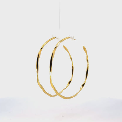 Ippolita 18K Yellow Gold Large Wavy Hoop Earrings