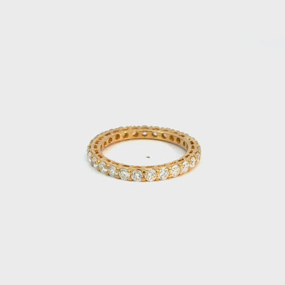 14K Yellow Gold Diamond Eternity Band Ring