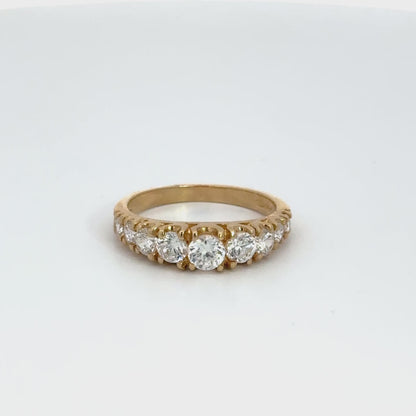 14K Yellow Gold Graduated Diamond Band