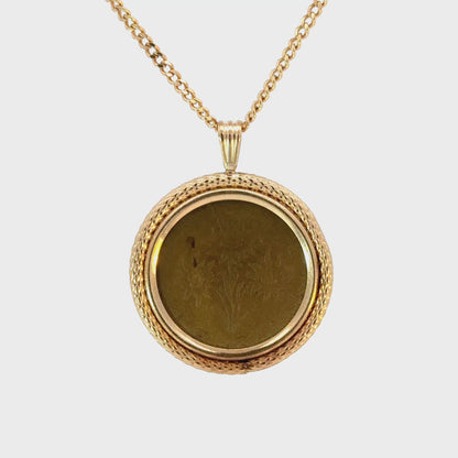 14K Yellow Gold Austrian 1 Schilling Coin Pendant 1998