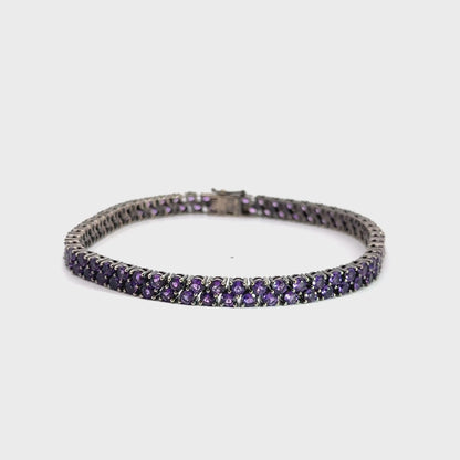 Fine Amethyst Bracelet in White Gold Estate Jewelry