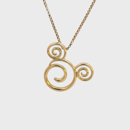 Disney Openwork Spiral Pendant in 18K Yellow Gold