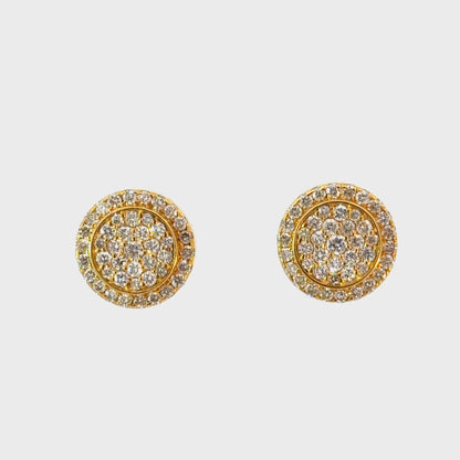 14K Gold Diamond Pavé Cluster Stud Earrings