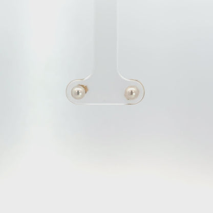 Petite 4mm Pearl Stud Earrings in Yellow Gold