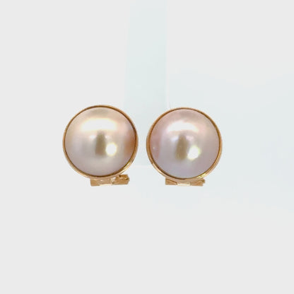 18K Yellow Gold Natural Pearl Clip-On Earrings with Comfort Pads