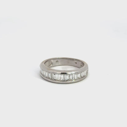 14K White Gold Baguette Diamond Band