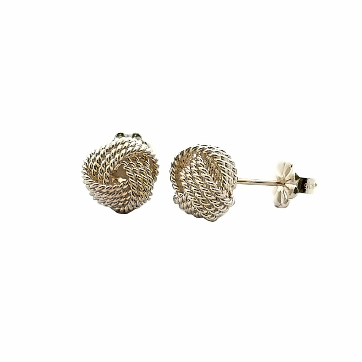 Tiffany & Co. Sterling Silver Somerset Twist Mesh Knot Stud Earrings